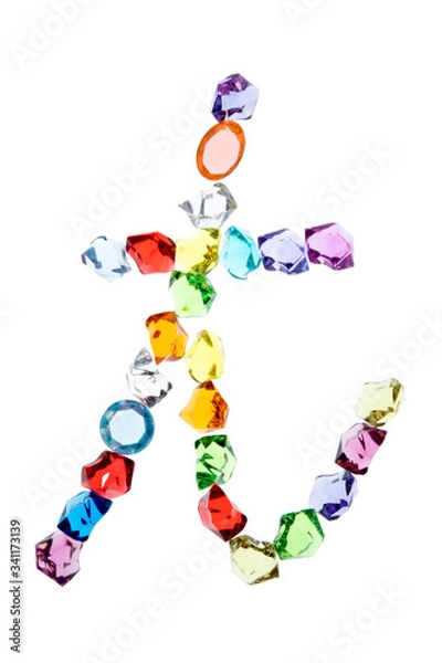 Fototapeta アルファベット　t　筆記体小文字　白背景　切り抜き