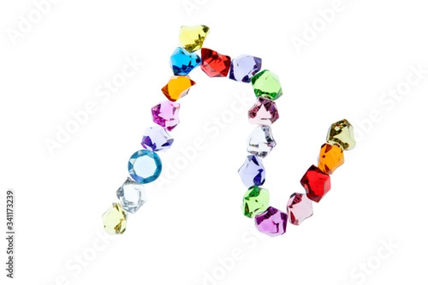 Fototapeta アルファベット　r　筆記体小文字　白背景　切り抜き