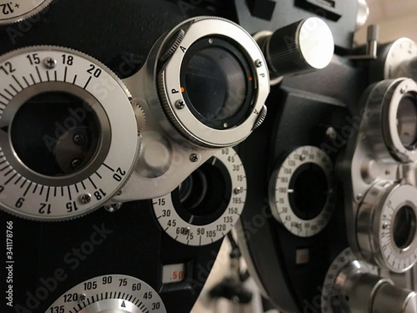 Obraz Phoropter for eye exams.