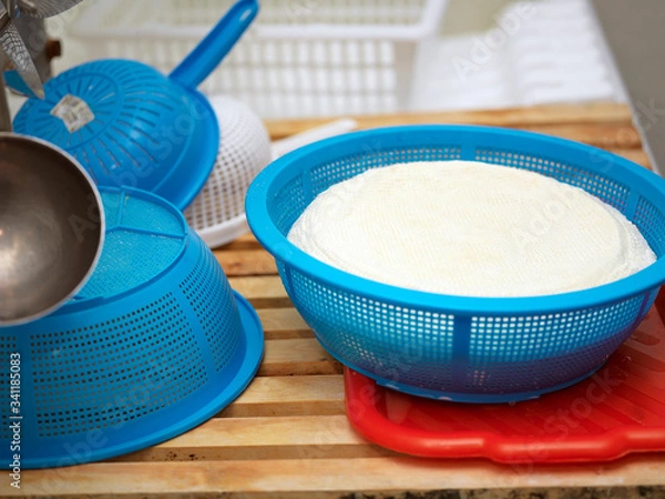 Obraz Collection of plastic colanders