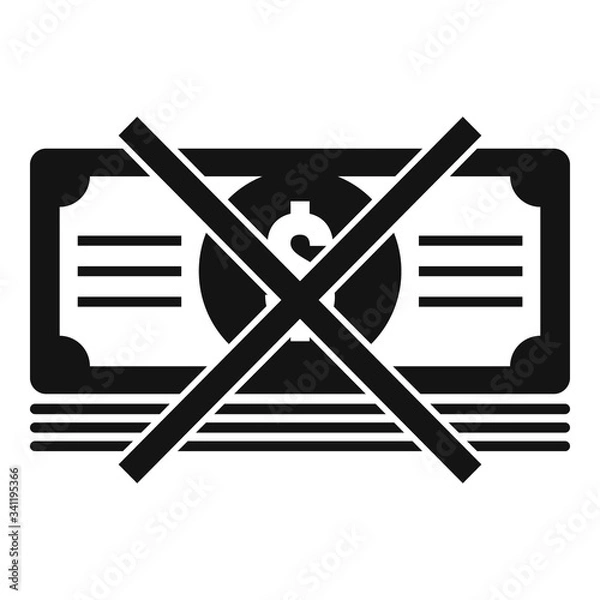 Fototapeta No cash money icon. Simple illustration of no cash money vector icon for web design isolated on white background