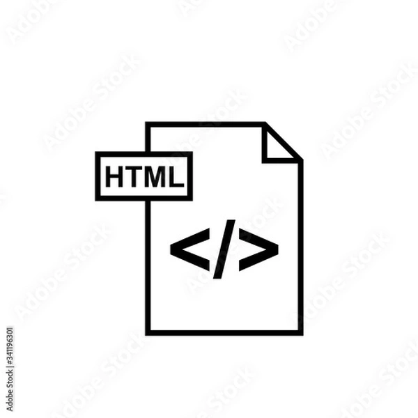 Obraz html icon on white. Vector