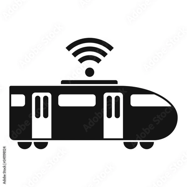 Fototapeta High speed train wifi icon. Simple illustration of high speed train wifi vector icon for web design isolated on white background
