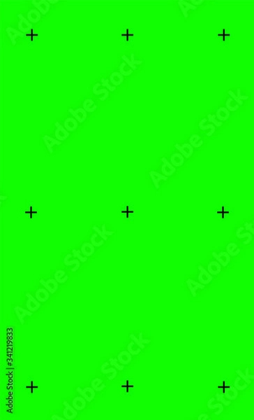 Fototapeta vector illustration of green screen background, VFX motion tracking markers. Art design green screen backdrop template. Abstract concept video footage replacement tracking markers element