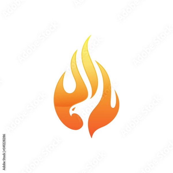 Obraz Fire bird phoenix logo design, falcon, eagle, hawk and wing vector icon