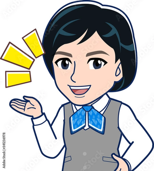 Fototapeta 会社の制服を着た女性