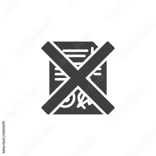 Obraz Document ban vector icon. Paper with cross filled flat sign for mobile concept and web design. Contract document rejected glyph icon. Symbol, logo illustration. Vector graphics