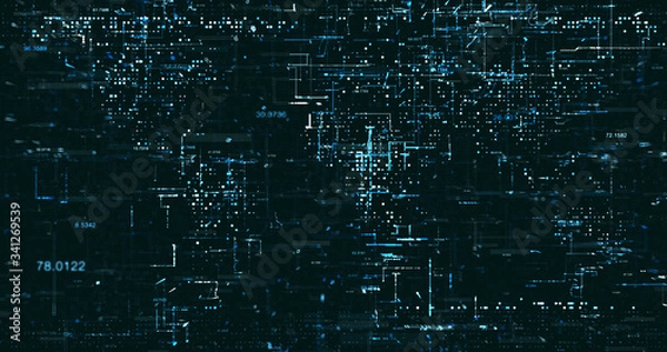Fototapeta Abstract digital network data background, 3D rendering