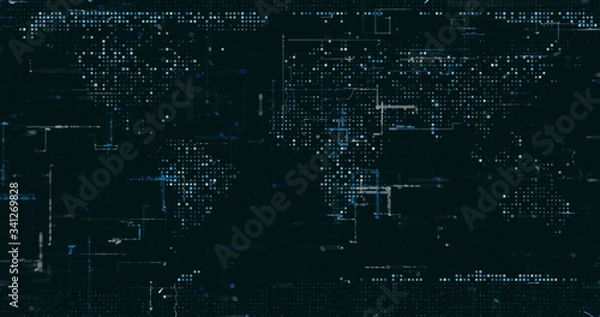 Fototapeta Abstract digital network data background, 3D rendering