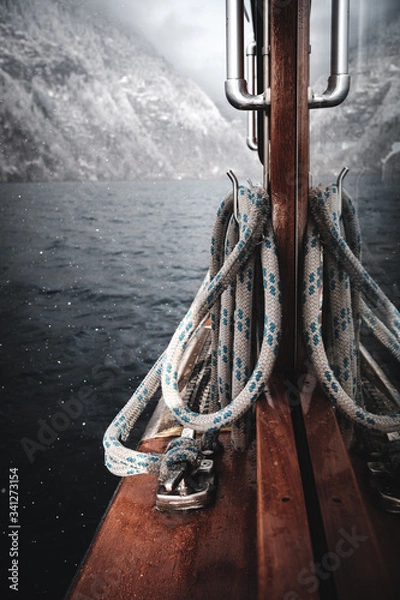 Obraz rope on deck of a ship