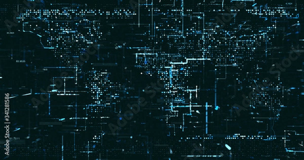 Fototapeta Abstract digital network data background, 3D rendering