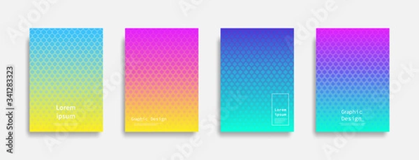 Obraz Minimal covers design. Halftone dots colorful design. Future geometric patterns. Eps10 vector.