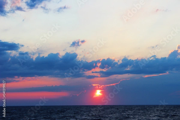 Obraz Purple sunset over the sea