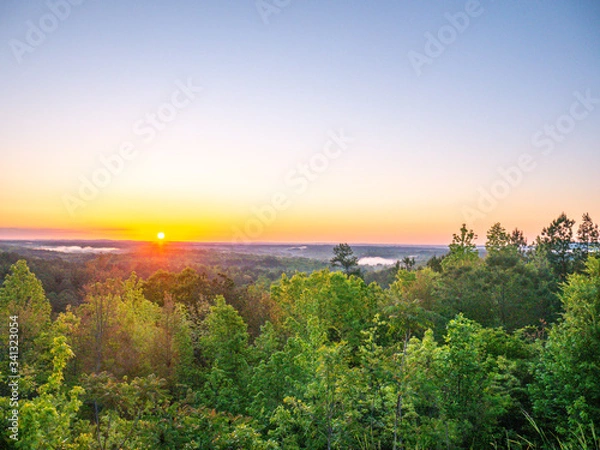 Obraz Sunrise from scenic overlook near Cheaha Mountain State Park in Talladega National Forest in Alabama, USA