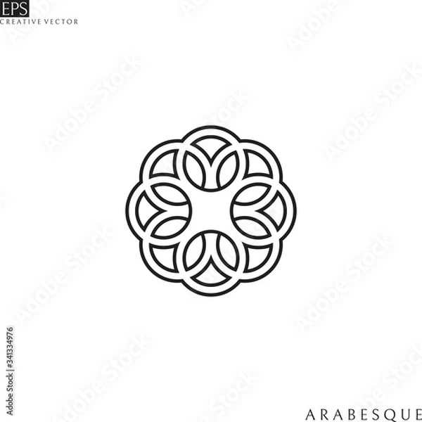 Obraz Abstract flower. Arabesque. Outline style