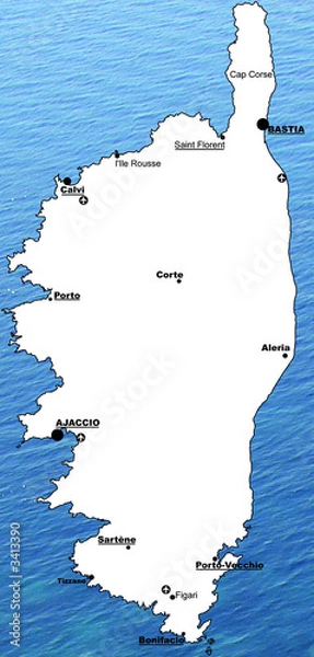 Obraz carte de la corse