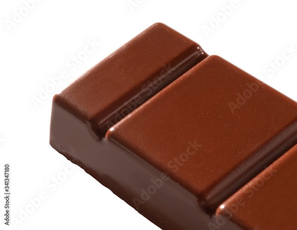 Fototapeta piece of chocolate isolated on white background
