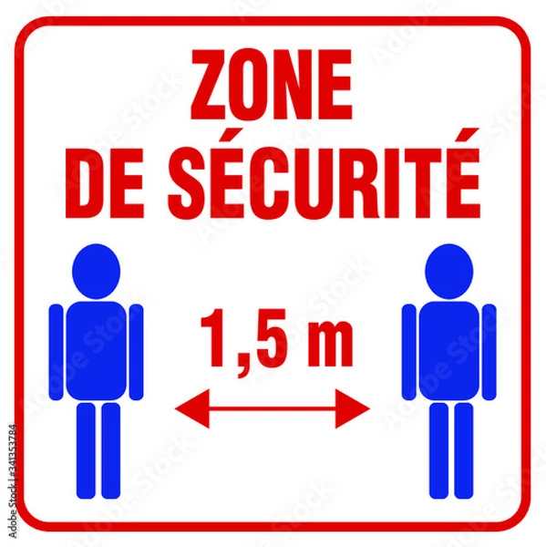 Fototapeta covid, corona, zone, securité, signes, boutons, icône, main, symbole, bleu, pouce, concept, blanc