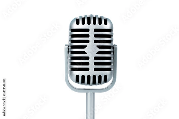 Obraz Microphone retro on isolated white background