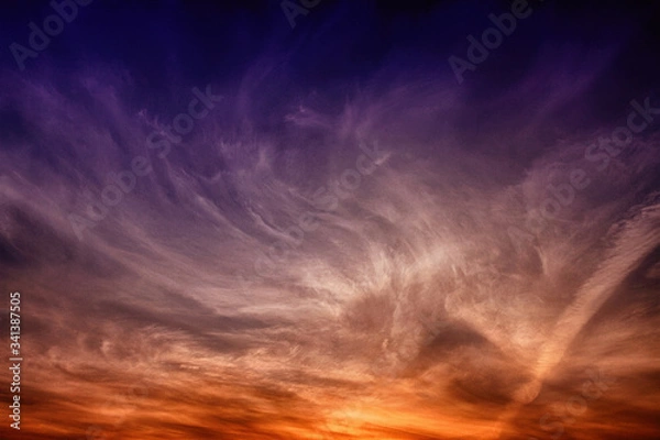 Fototapeta sky red cirrus cloud moody sunset dramatic