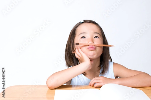 Obraz 勉強する女の子