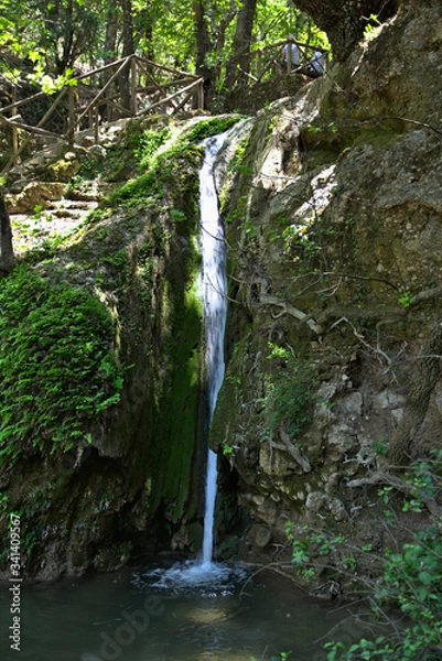 Obraz .wodospad leśny 