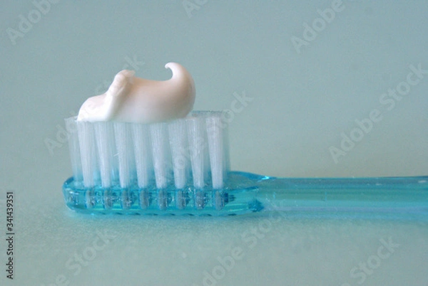 Fototapeta toothbrush with toothpaste