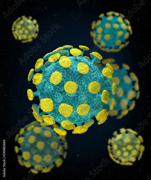 Obraz COVID-19 virus microworld of human concept