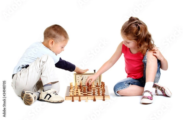 Obraz Children playing chess