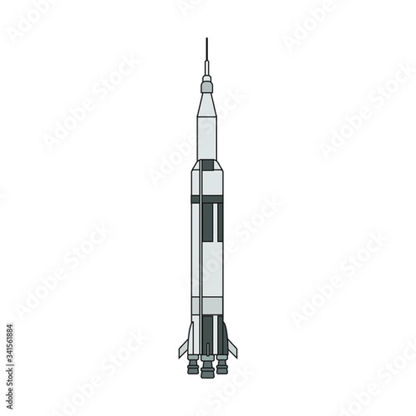 Fototapeta space rocket of the united states. illustration for web and mobile design.