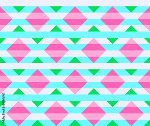 Fototapeta Multicolored rhombuses seamless pattern in retro style. Stock vector illustraion for web, print, scrapbooking, wrapping paper, textiles, background and wallpaper.