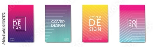 Obraz Modern abstract covers set. Cool gradient geometric art vector