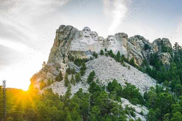 Obraz mount Rushmore natonal memorial  at sunset.