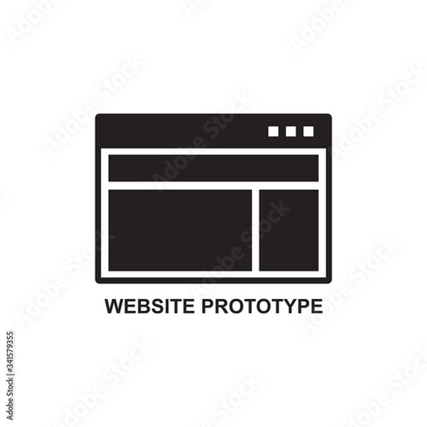 Fototapeta WEBSITE PROTOTYPE ICON , LINK DEVELOPMENT ICON