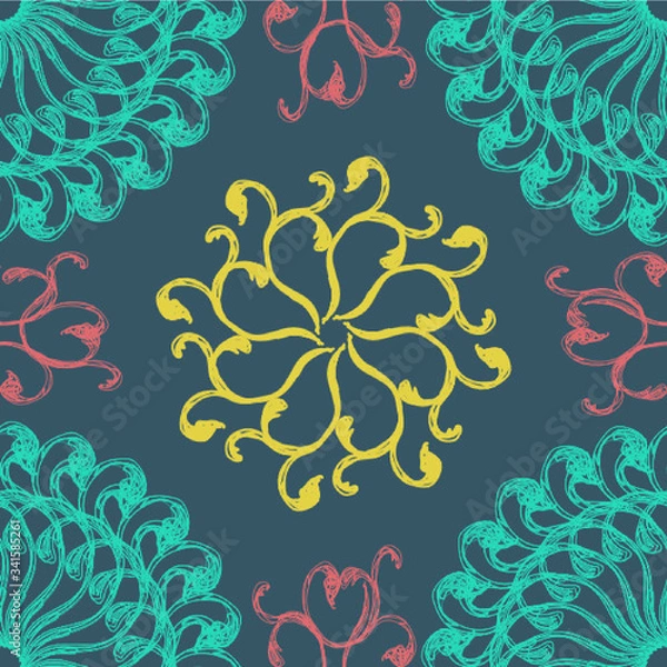 Obraz Ornamental damask repeat pattern