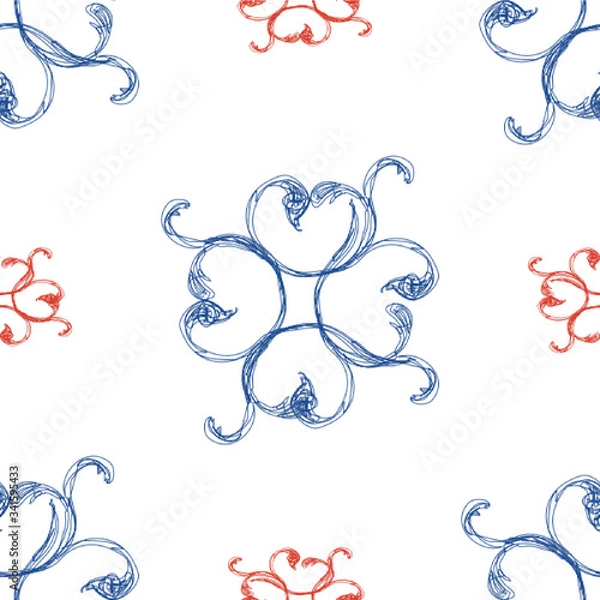 Obraz repeat pattern folk flowers