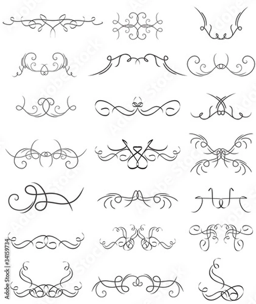 Fototapeta Design calligraphic elements set