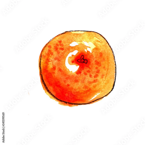 Fototapeta juicy bright round oranges in a section and slices with leaves