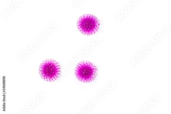 Fototapeta Abstract virus strain model coronavirus covid-19 on white background.