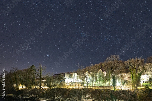 Obraz Uferweg mit Sternenhimmel