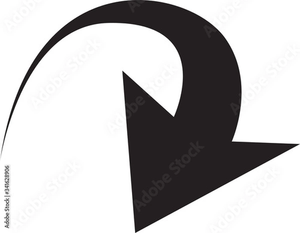 Fototapeta Black arrow Icon vector isolated on white background