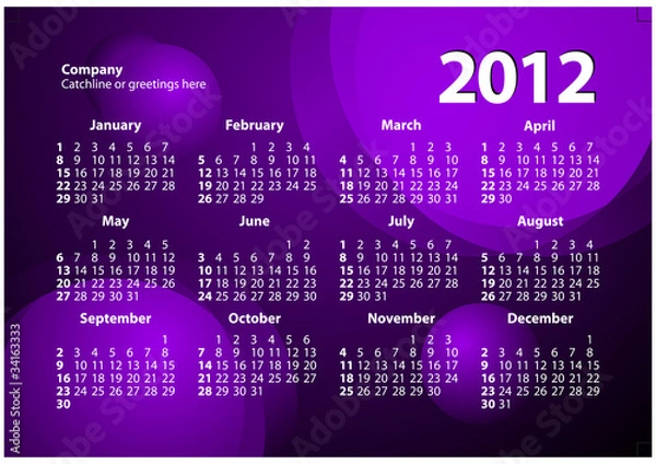 Obraz 2012 calender