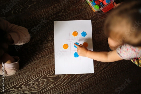 Obraz kids study letters and numbers educational games