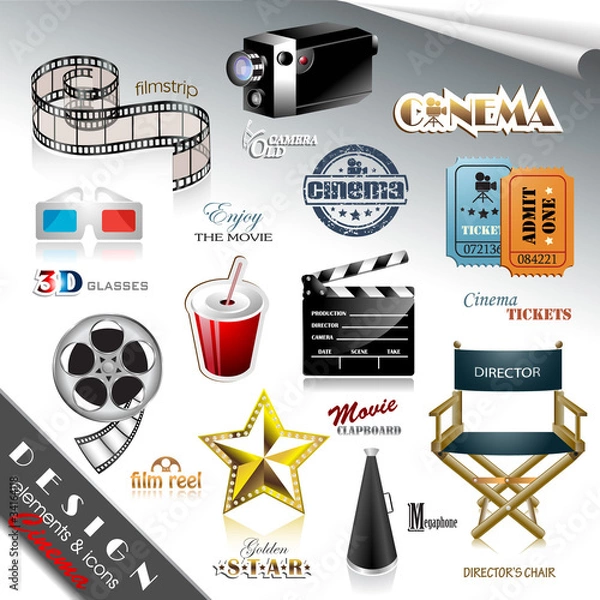 Obraz Cinema Design Elements and Icons