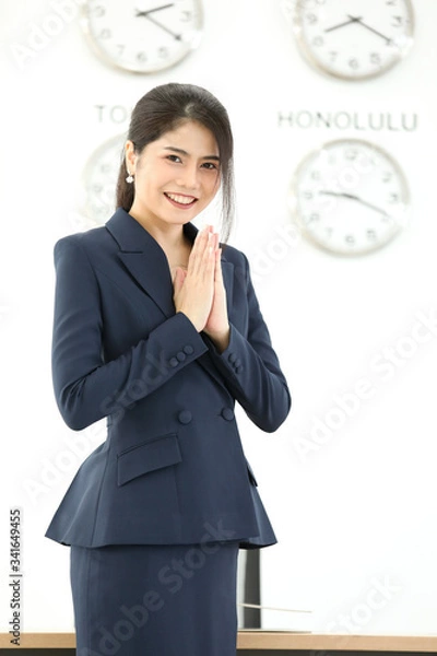Obraz businesswoman with clock sawasdee
