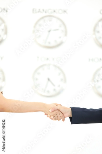 Obraz business holding clock