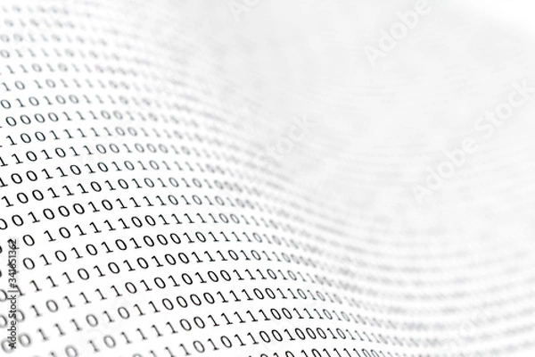 Fototapeta abstract background of binary code numbers on a white background