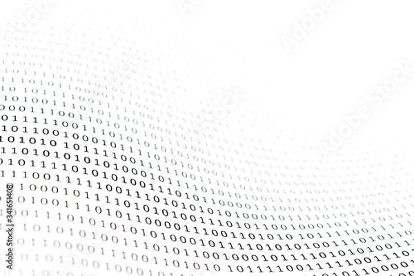 Fototapeta abstract background of binary code numbers on a white background