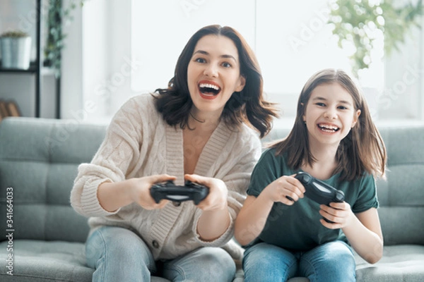 Obraz People having fun at home.