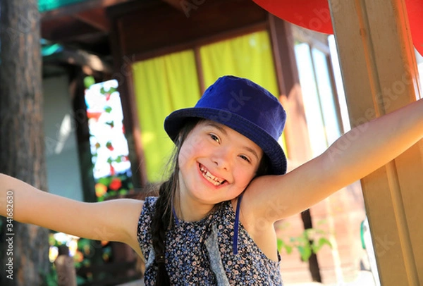 Obraz Little girl on the summer camp